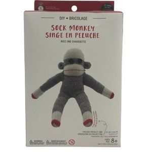 Gertex | Kid's DIY Sock Monkey Kit | Crafts | Grey & White | One Size